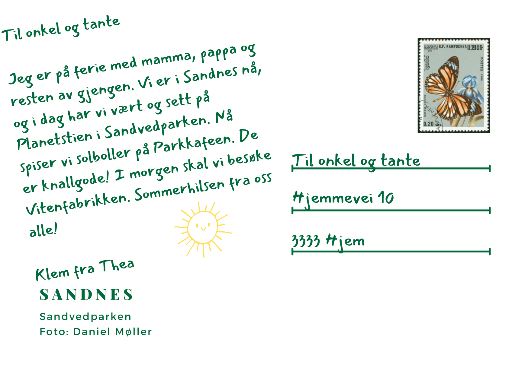 Postkort fra Sandvedparken