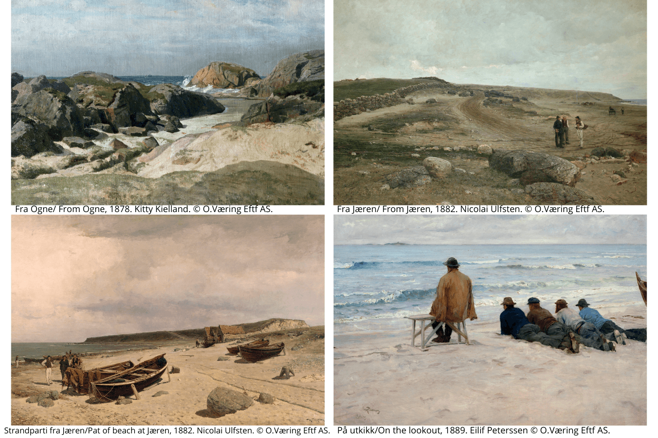 Four paintings by the painters at Jæren, Jærmalerne.