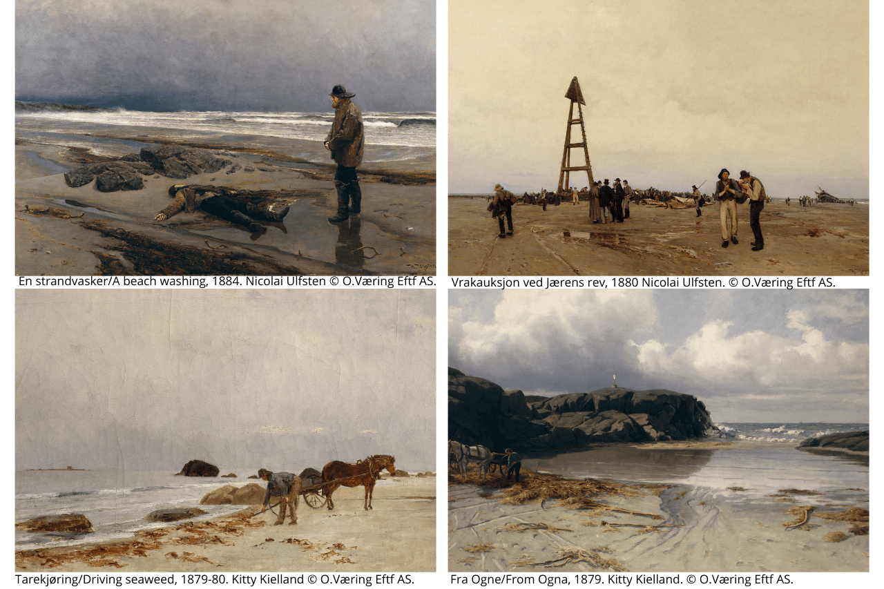 Four paintings by the painters at Jæren, Jærmalerne.