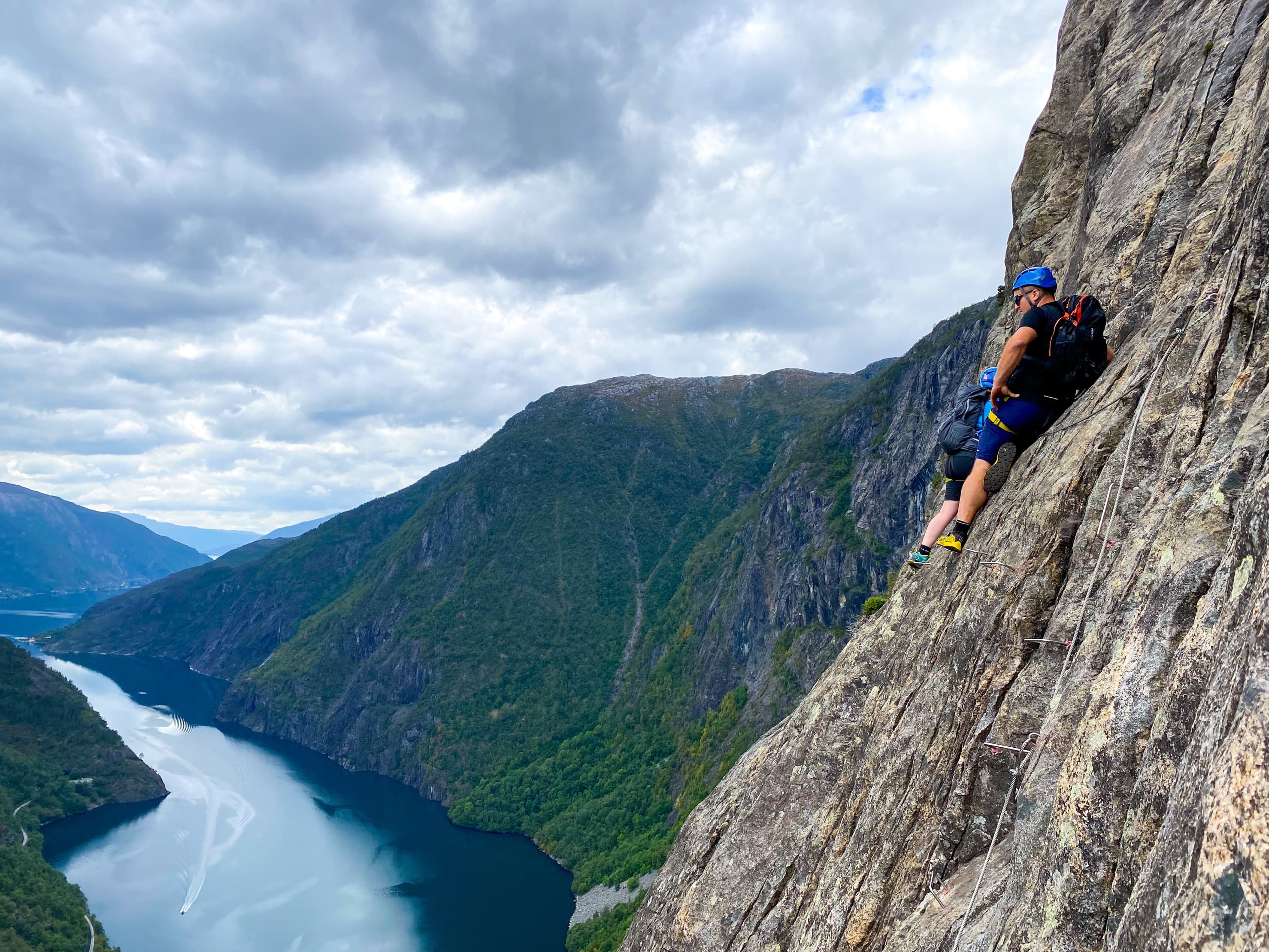 Via Ferrata Kyrkjeveggen i Åkrafjorden.
