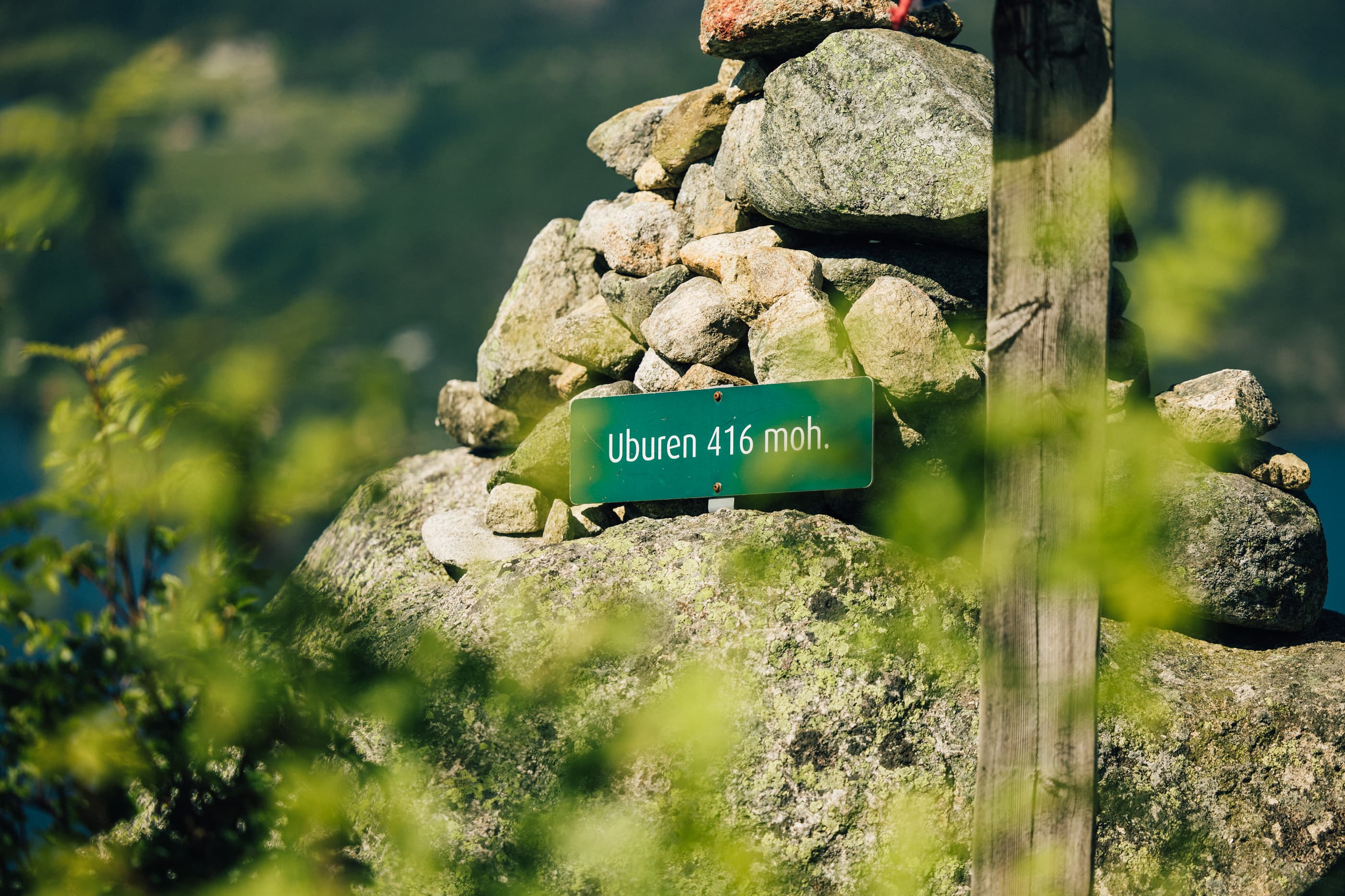 Two men cycling or hiking to mountain uburen in sandnes