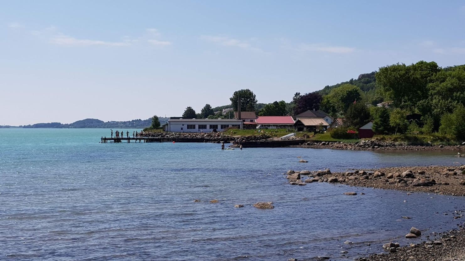 bike and walking path at the hafrsfjord bay