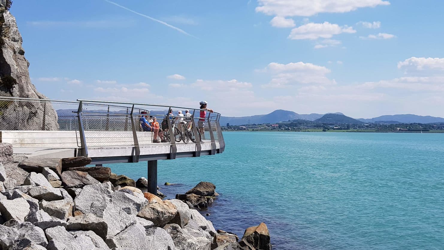bike and walking path at the hafrsfjord bay