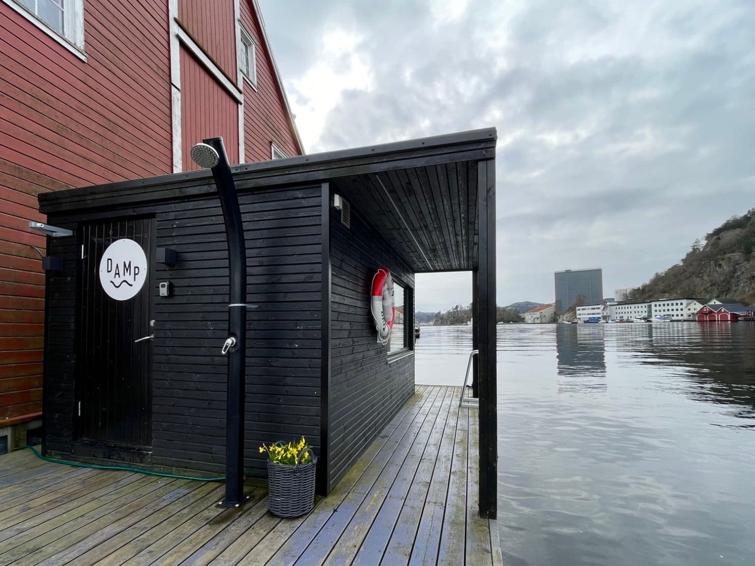 Sauna floating near harbour