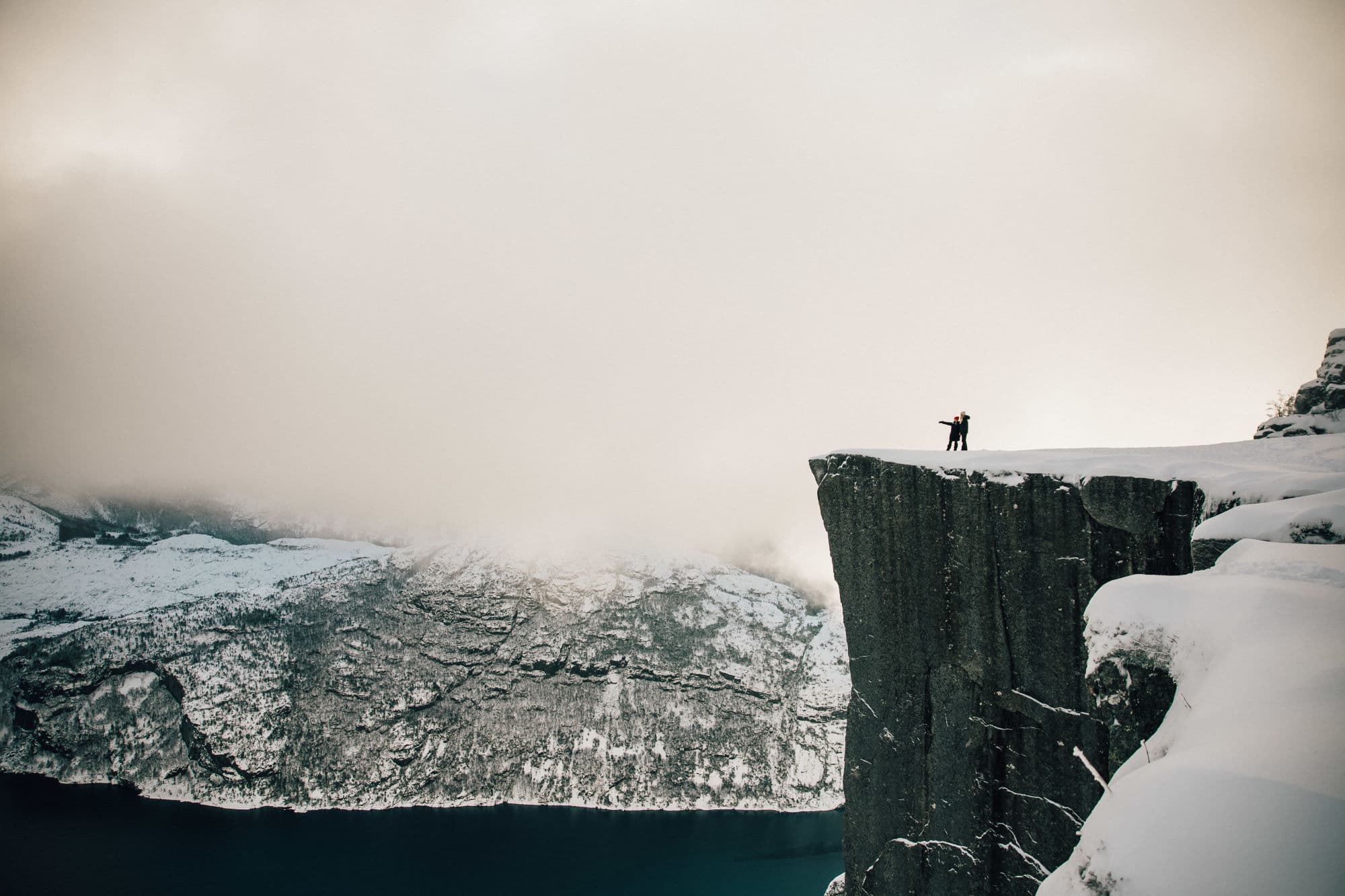 winter scenery in the stavanger region, fjords, preikestolen, skiing in sirdal