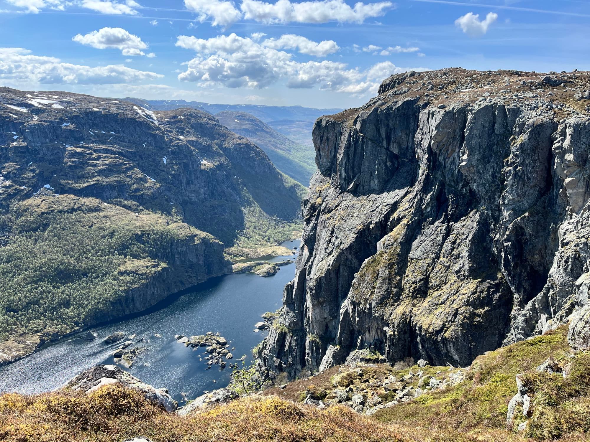 Preikestolen and Viglesdalen hike in mountains in Norway