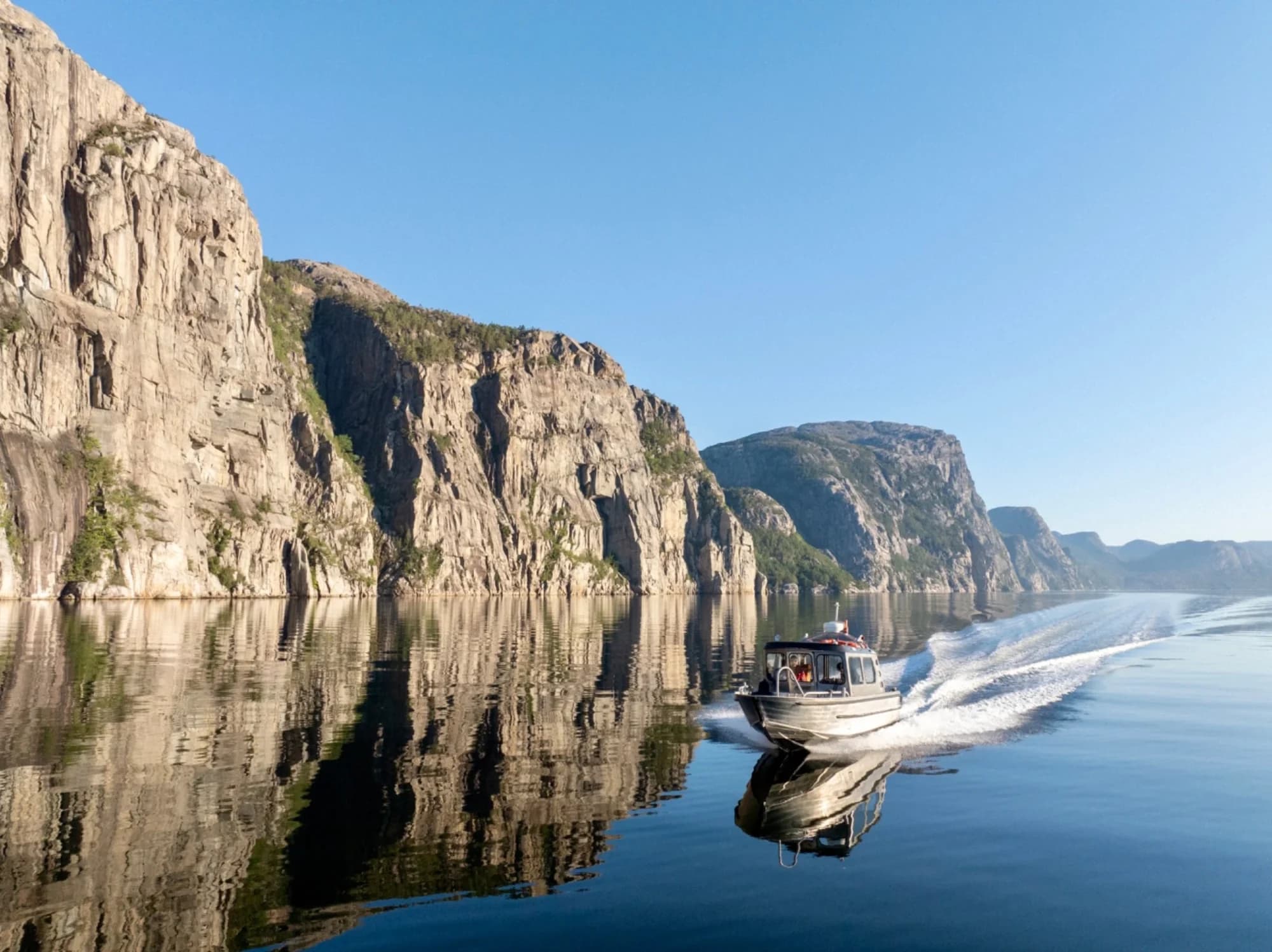 fjord scenery, boat on fjord, interior and exterior of boat, norway scenery fjords