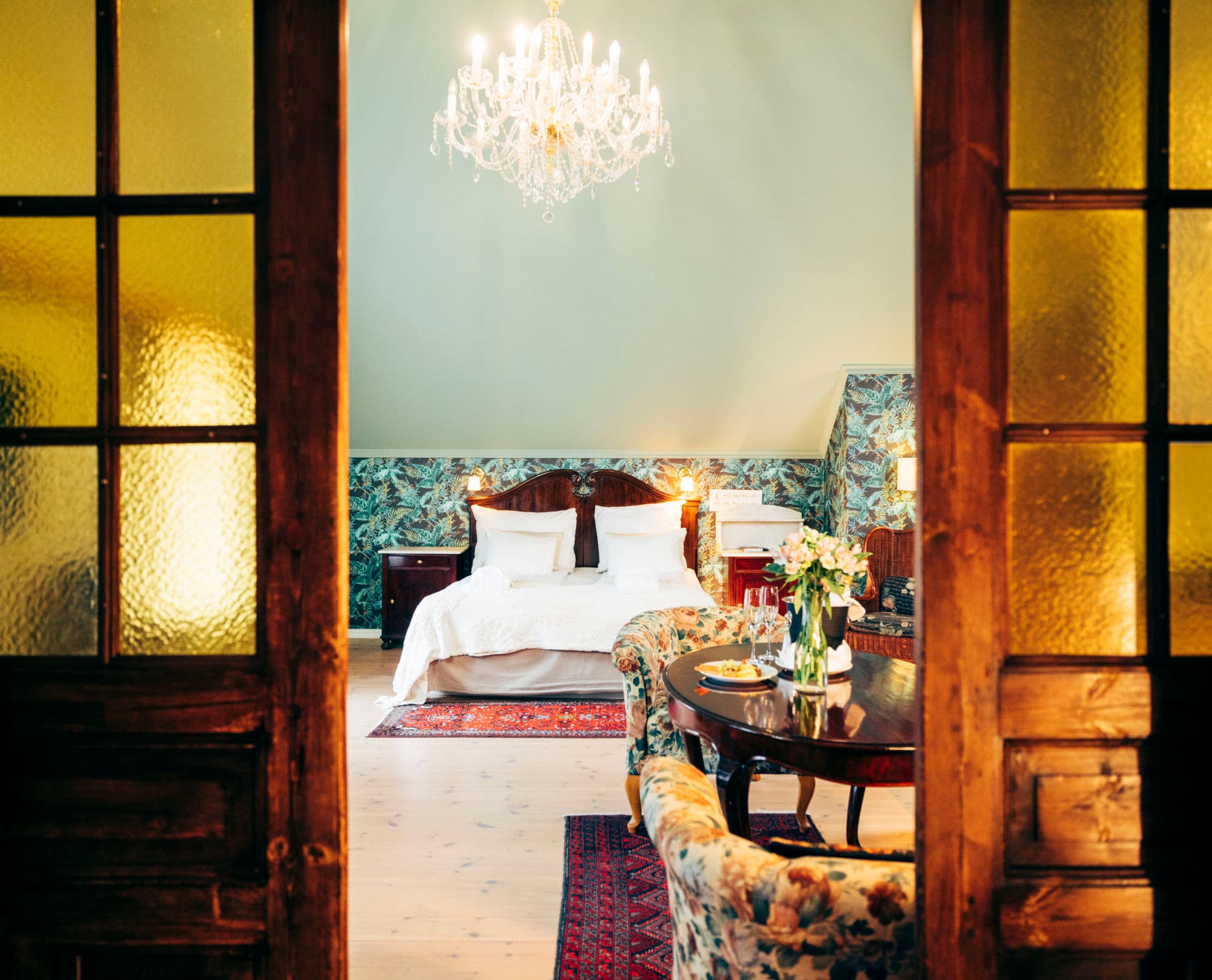 hotel interior with people eating and using hotel facilites. historic hotel