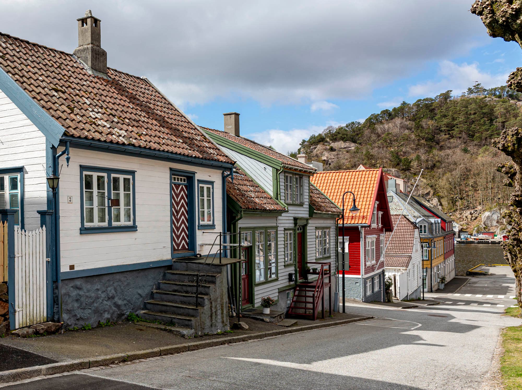 Egersund wooden houses and city atmosphere