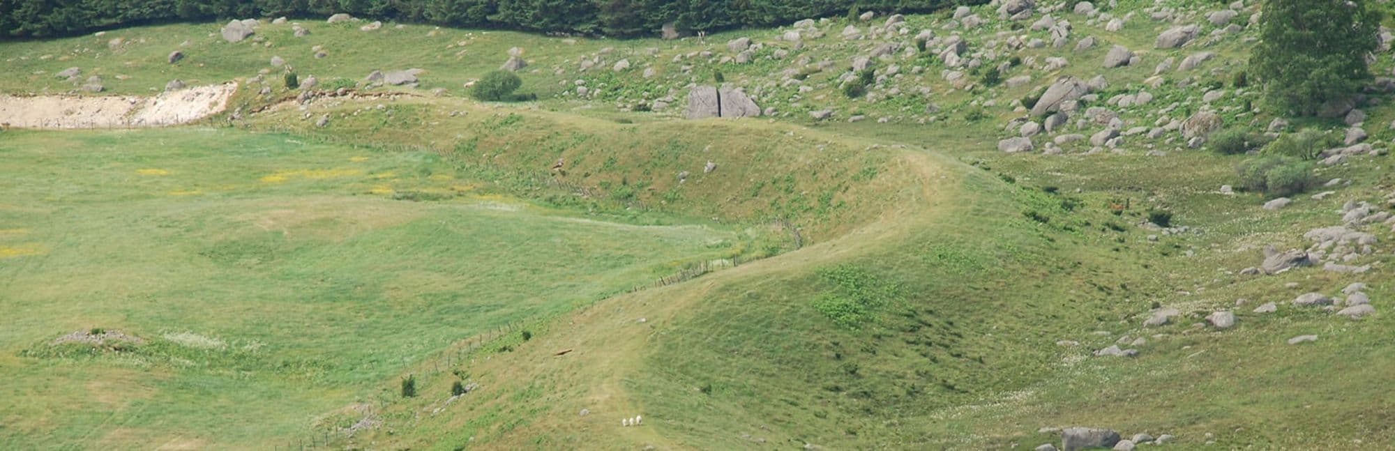 landscape with ridge looking like a serpent - geological attraction formed by iceage