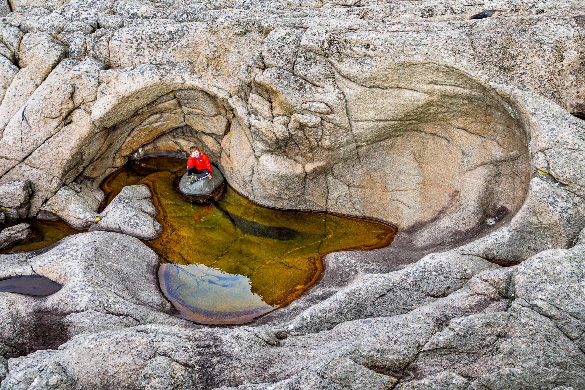 heart shaped pothole formed by glaciers during the last Ice age. In south norway