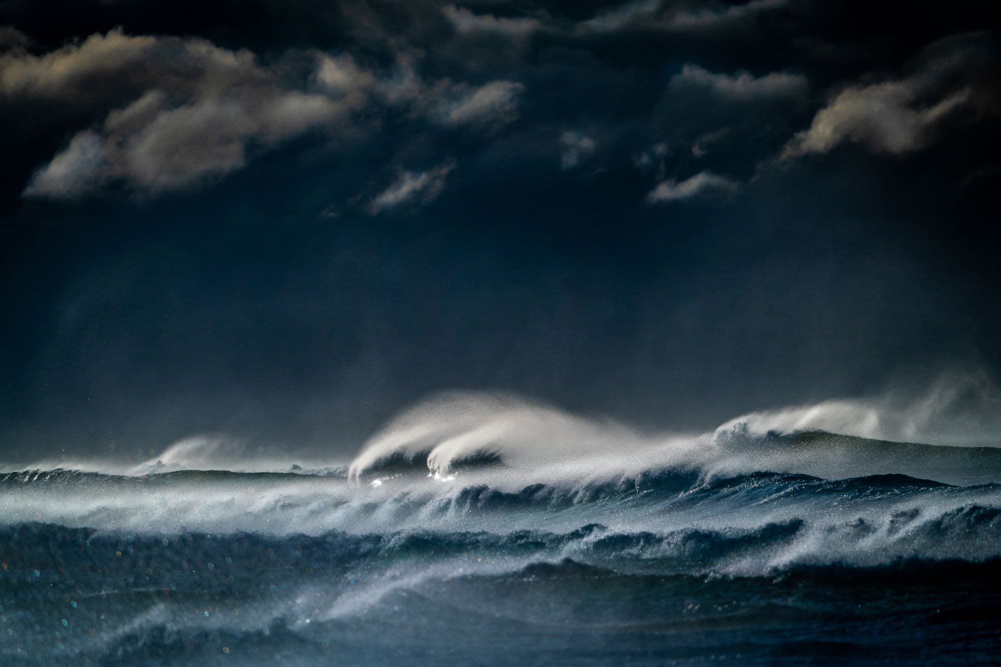 Hellestø beach in storm high waves