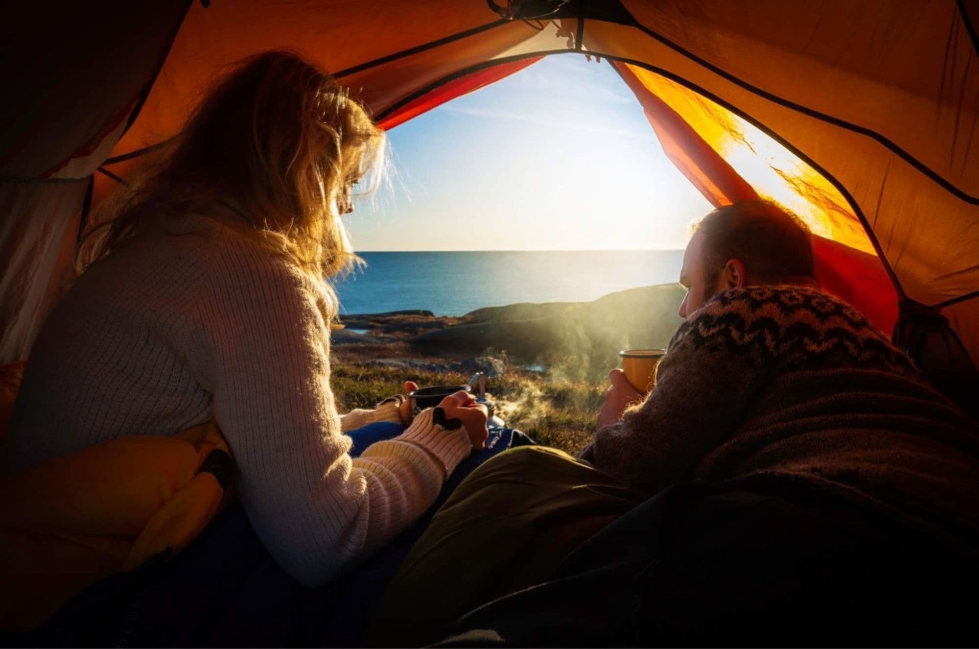 couple tenting in the wild