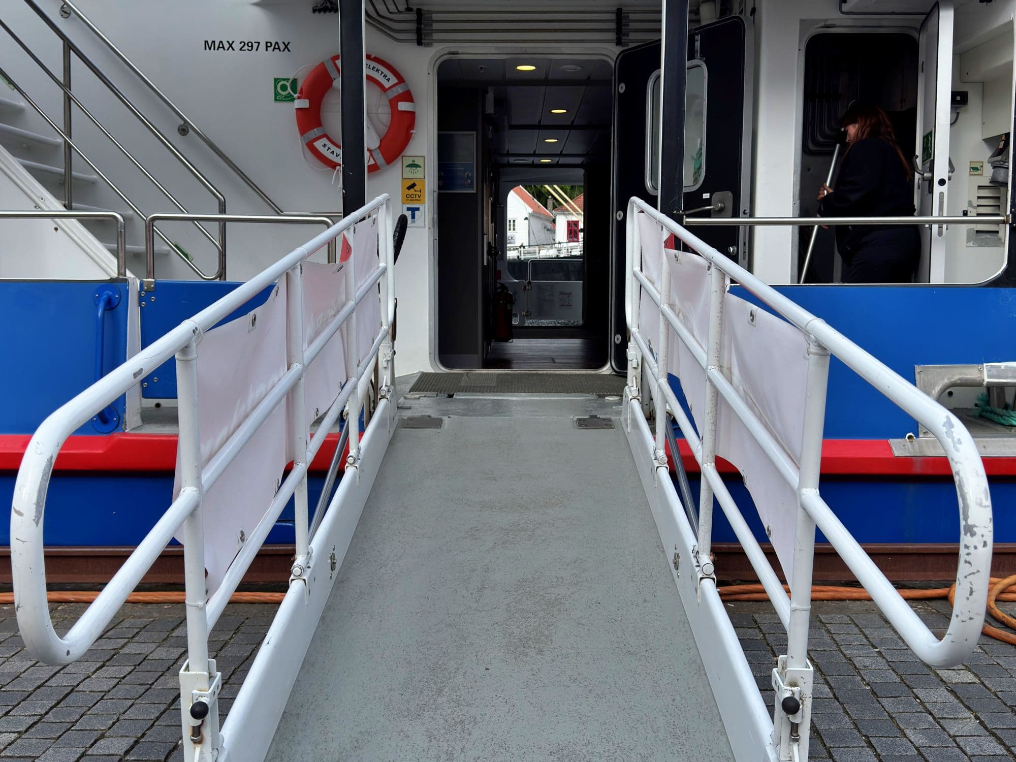 Ramp to enter fjord cruise